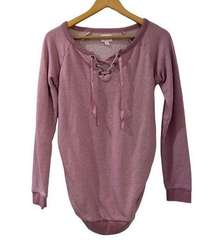 Isabel Maternity by Ingrid & Isabel Women's Textured Lace-up Sweatshirt XS