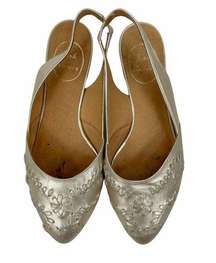 Jack Rogers Gold Rory Slip On Slingback Flats Pointed Toe Size 7M