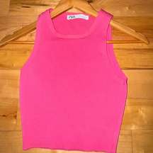 ZARA- Pink High Neck Crop Top