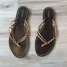 J. Crew 10 Gold Braided Sandals