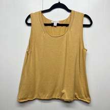 Coldwater Creek Silk Cotton Blend Women's Mustard Sweater Vest Size 2X Stretch