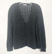 DKNY Jeans Open Knit Blue Cardigan