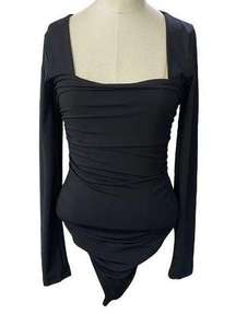 ABERCROMBIE & FITCH A&F Soft Matte Seamless Long-Sleeve Squareneck Bodysuit