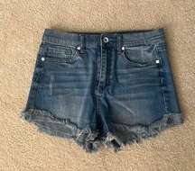 Light wash denim shorts