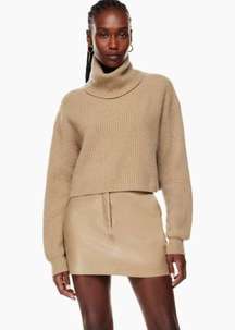 Aritzia Babaton Guell Wool Long Sleeve Turtleneck Cropped Sweater Size XS