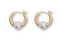 Elegant White Pearl Hoop Earrings for Women