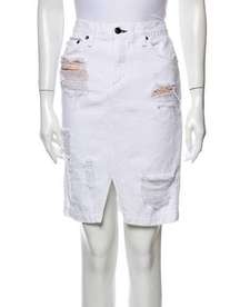 Rag & Bone White Distressed Denim Pencil Skirt XS