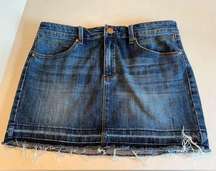Jean Skirt with distressed ends size L