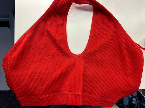 Garage Seamless Crossover Halter Top in Red