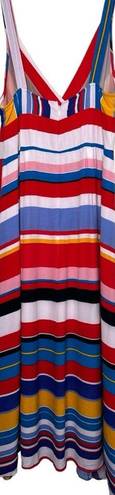 Tracy Reese  x Anthropologie Multicolored Seaside Striped Midi Dress Size 10P