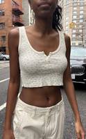 Brandy Melville Cream Lace Floral Amara Tank Top Multiple - $13