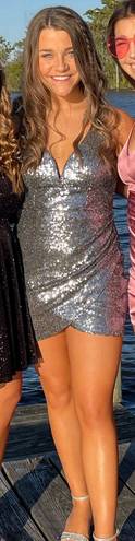 B Darlin B. Darlin Silver Homecoming Dress