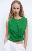 ZARA Limitless Contour Collection Crop Top Tan - $40 New With Tags - From v