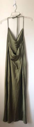 Princess Polly Alissa Green Satin Maxi Dress 12