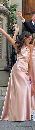 Birdy Grey Monica Dress In Satin rose Gold  Bridesmaid Dress