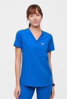 Figs XXL Womens Casma Three-Pocket Scrub Top Short Sleeve Royal Blue FW1100