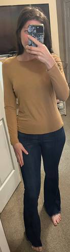 Petite Sophisticate Tan Long Sleeve Tee