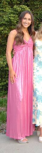 Pink Lily Pink Metallic Maxi Dress