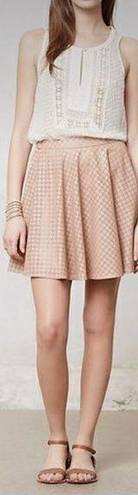 Sunday in Brooklyn Anthropologie  Laser Cut Astral Swing Skirt Blush Pink