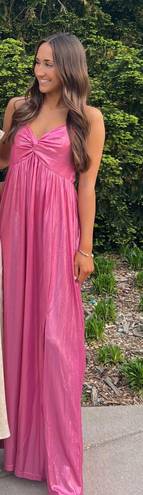 Pink Lily Pink Metallic Maxi Dress