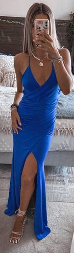 Boutique Blue Strappy Back Gown 