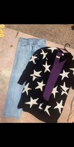 Sweater Star Print Cardigan