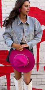 Pink Rhinestone Hat