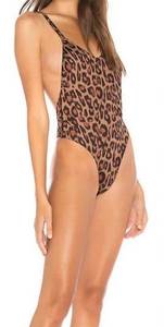 Kendall + Kylie One Piece Bathing Suit Animal Cheetah Leopard Print Size XS