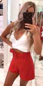 Red high Waisted Shorts