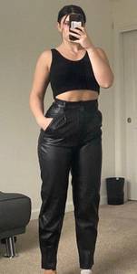 ZARA Straight Leg Leather Pants