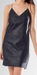 Lavender brown BLACK LEATHER DRESS small