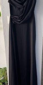 Symphony Women's Strapless Formal Dress Long Size Small Solid Black High Slit