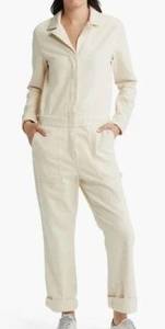 Faherty Overland Twill Jumpsuit Cream Ecru Organic Cotton Neutral