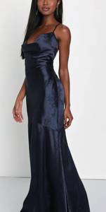 Satin Cowl Neck Maxi Dress