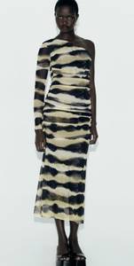 ZARA Tie Dye Stripe Print Tulle Dress