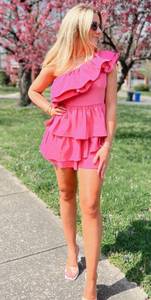 PINK RUFFLE ROMPER