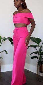 PINK PANTHER HIGH WAIST WIDE LEG PANTS - PANTS