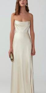 Strappy Draped Gown in champagne Silk