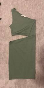 Green One Shoulder Mini Dress