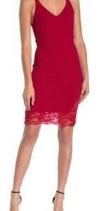 NEW Velvet Torch Red Lace Body Con Racerback Dress Size Medium M