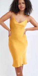 yellow Only Slip Midi Dress