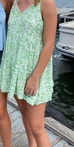 White And Green Romper