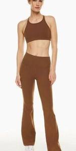 Tna Womens Mid-Rise Pull-On Butter Atmosphere Flare Yoga Pants Brown Size Medium