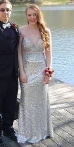 Silver Sequin Prom Dress