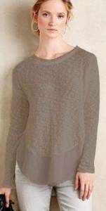 Anthropologie Deletta Nubby Circle Long Sleeve Sweater Tan Womens Size Small