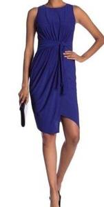 Superfoxx Blue Sleeveless California Dreams Faux Wrap Dress Size L NEW