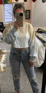 Cropped Tie Dye Sweatshirt