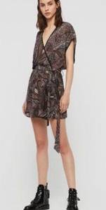 All Saints Reid Scarf Playsuit Romper Purple Paisley