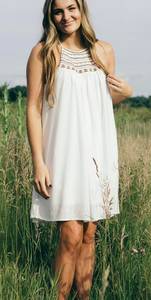 Boutique White Embroidered Dress