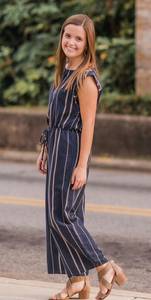 Universal Threads Universal Thread Navy Striped Jumpsuit